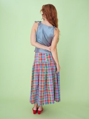 NWT Lisa Says Gah Cotton Gingham Penny Skirt